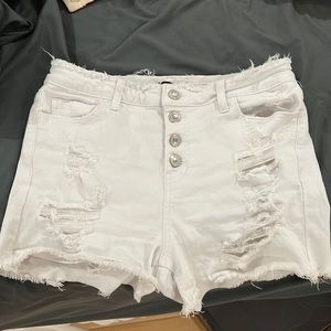 White highwaisted shorts